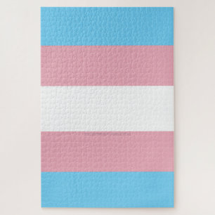 SlipperyJoe's artistic Transgender Pride flag gift Jigsaw Puzzle