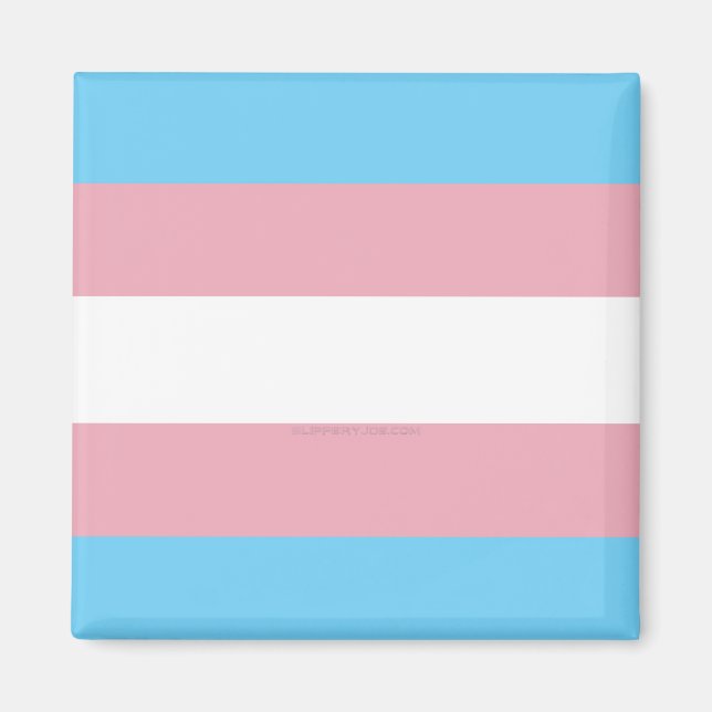 SlipperyJoe's artistic Transgender Pride flag gift Magnet (Front)