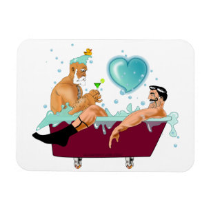 SlipperyJoe's artistic two gay men bathtub gay pri Magnet