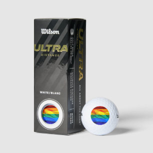 SlipperyJoe's artistic Wave Gay Pride Flag gifts L Golf Balls