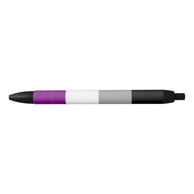 SlipperyJoe's asexual pride flag emphasizing inclu Black Ink Pen (Front)