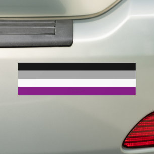 SlipperyJoe's asexual pride flag emphasizing inclu Bumper Sticker