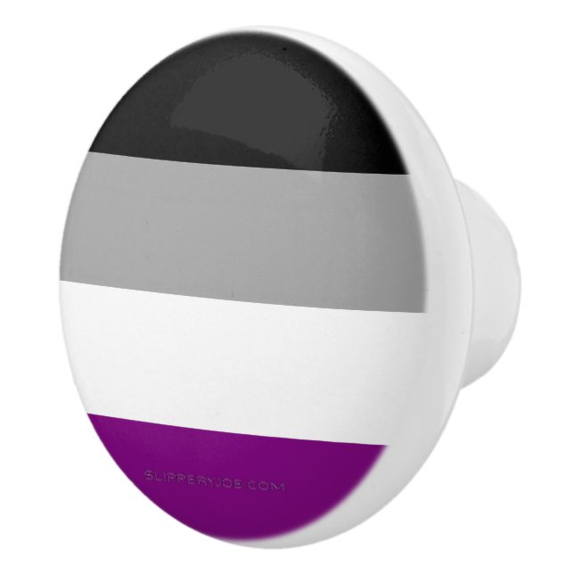 SlipperyJoe's asexual pride flag emphasizing inclu Ceramic Knob (Right)