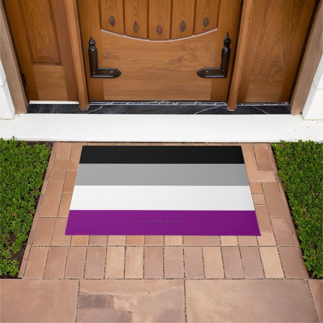 SlipperyJoe's asexual pride flag emphasizing inclu Doormat (Outdoor)