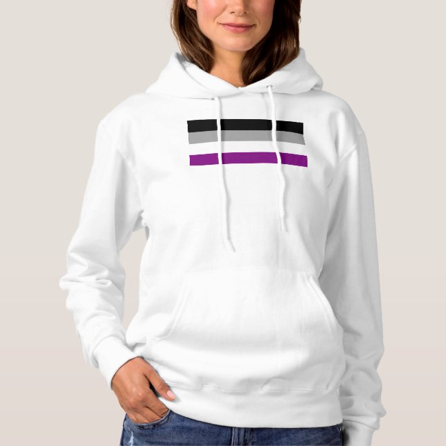 SlipperyJoe's asexual pride flag emphasizing inclu Hoodie (Front)