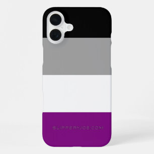 SlipperyJoe's asexual pride flag emphasizing inclu iPhone 16 Plus Case
