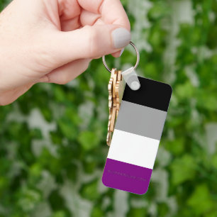 SlipperyJoe's asexual pride flag emphasizing inclu Key Ring