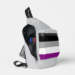 SlipperyJoe's asexual pride flag emphasizing inclu Sling Bag
