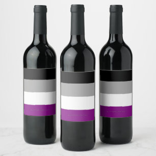 SlipperyJoe's asexual pride flag emphasizing inclu Wine Label