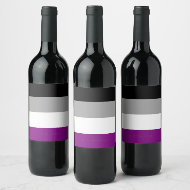 SlipperyJoe's asexual pride flag emphasizing inclu Wine Label (Bottles)
