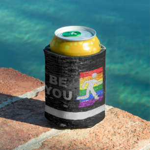 SlipperyJoe's Be You black brick wall walking figu Can Cooler