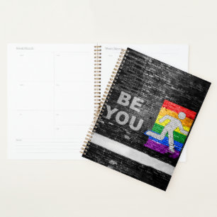 SlipperyJoe's Be You black brick wall walking figu Planner