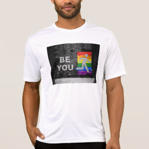 SlipperyJoe's Be You black brick wall walking figu T-Shirt