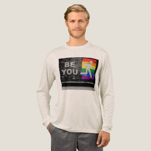 SlipperyJoe's Be You black brick wall walking figu Tri-Blend Shirt