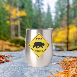 SlipperyJoe's bear crossing sign bear silhouette w