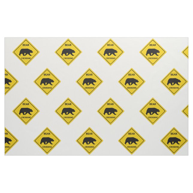 SlipperyJoe's bear crossing sign bear silhouette w Fabric (Yard)