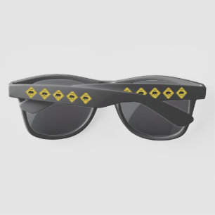 SlipperyJoe's bear crossing sign bear silhouette w Sunglasses
