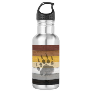 SlipperyJoe's Bear Pride flag wooden floor texture 532 Ml Water Bottle