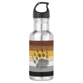 SlipperyJoe's Bear Pride flag wooden floor texture 532 Ml Water Bottle