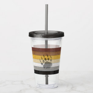 SlipperyJoe's Bear Pride flag wooden floor texture Acrylic Tumbler