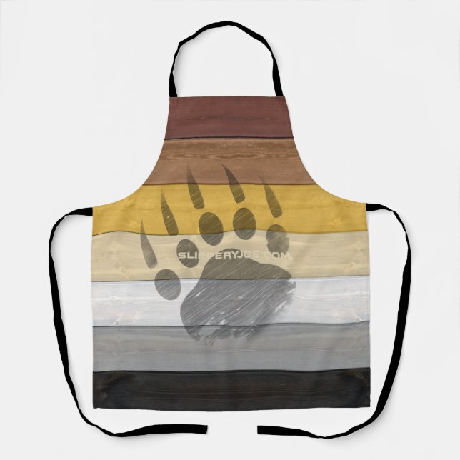 SlipperyJoe's Bear Pride flag wooden floor texture Apron (Front)