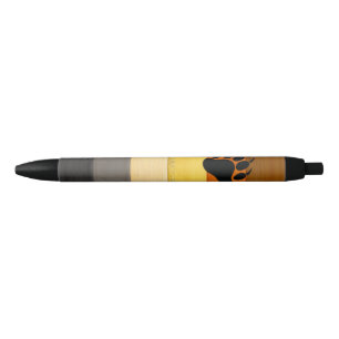 SlipperyJoe's Bear Pride flag wooden floor texture Black Ink Pen