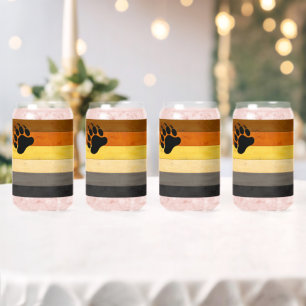 SlipperyJoe's Bear Pride flag wooden floor texture Can Glass
