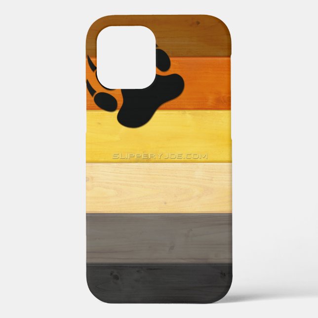 SlipperyJoe's Bear Pride flag wooden floor texture Case-Mate iPhone Case (Back)