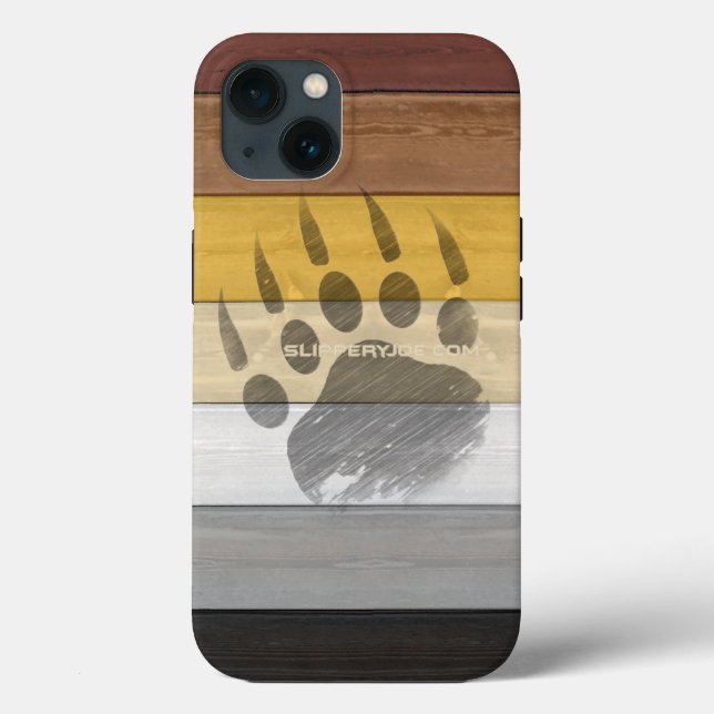 SlipperyJoe's Bear Pride flag wooden floor texture Case-Mate iPhone Case (Back)