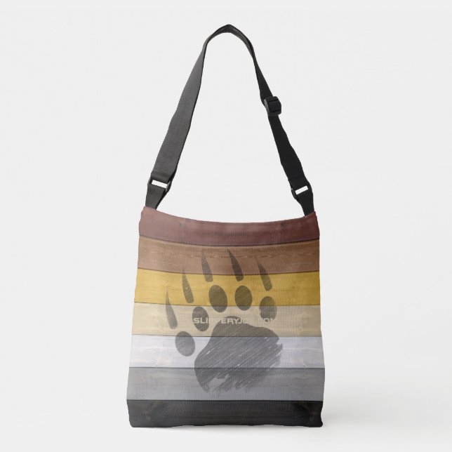 SlipperyJoe's Bear Pride flag wooden floor texture Crossbody Bag (Front)