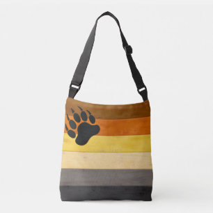 SlipperyJoe's Bear Pride flag wooden floor texture Crossbody Bag