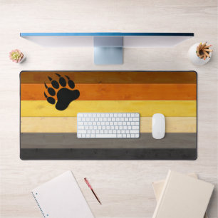 SlipperyJoe's Bear Pride flag wooden floor texture Desk Mat