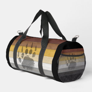 SlipperyJoe's Bear Pride flag wooden floor texture Duffle Bag