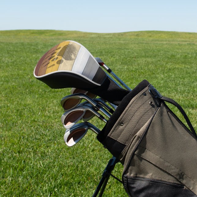 SlipperyJoe's Bear Pride flag wooden floor texture Golf Head Cover (In Situ)