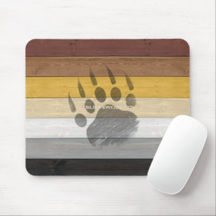 SlipperyJoe's Bear Pride flag wooden floor texture Mouse Pad