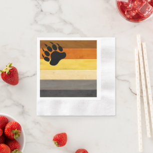SlipperyJoe's Bear Pride flag wooden floor texture Napkin