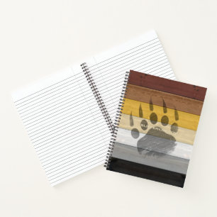 SlipperyJoe's Bear Pride flag wooden floor texture Notebook