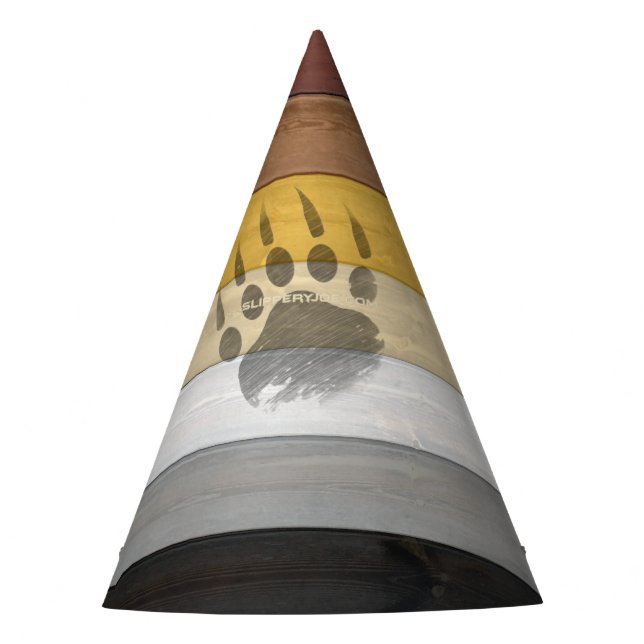 SlipperyJoe's Bear Pride flag wooden floor texture Party Hat (Front)