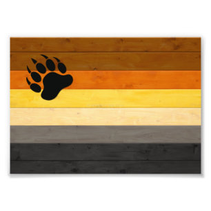 SlipperyJoe's Bear Pride flag wooden floor texture Photo Print
