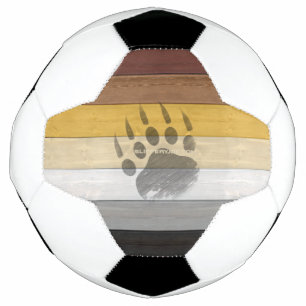 SlipperyJoe's Bear Pride flag wooden floor texture Soccer Ball