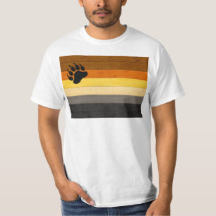SlipperyJoe's Bear Pride flag wooden floor texture T-Shirt
