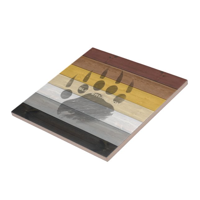 SlipperyJoe's Bear Pride flag wooden floor texture Tile (Side)
