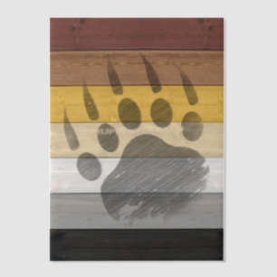 SlipperyJoe's Bear Pride flag wooden floor texture Vellum Invitations