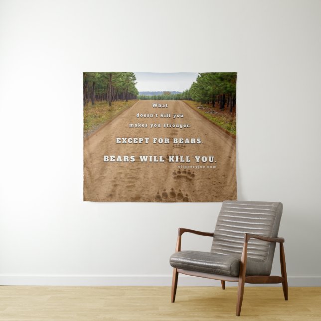 SlipperyJoe's bears will kill you paw prints press Tapestry (In Situ (Horizontal))