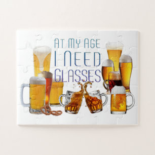 SlipperyJoe's beer glasses pilsner glasses steins Jigsaw Puzzle