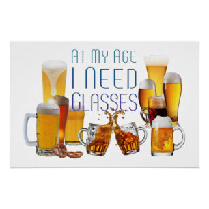 SlipperyJoe's beer glasses pilsner glasses steins Poster