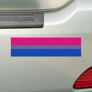 SlipperyJoe's Bisexual Pride Flag colours magenta  Bumper Sticker