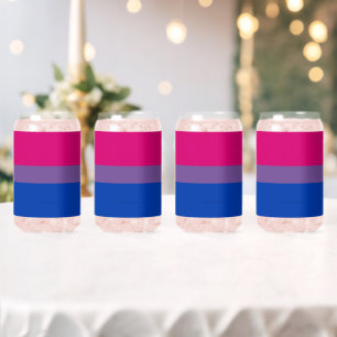 SlipperyJoe's Bisexual Pride Flag colours magenta Can Glass