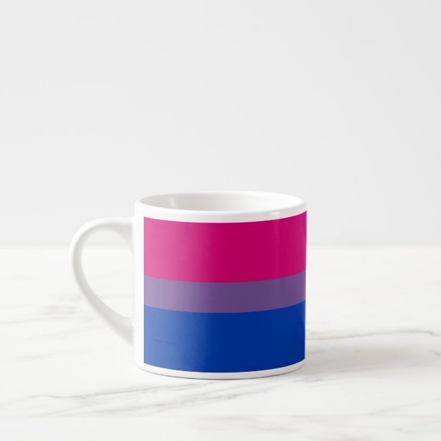 SlipperyJoe's Bisexual Pride Flag colours magenta  Espresso Cup (Left)