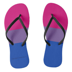 SlipperyJoe's Bisexual Pride Flag colours magenta  Jandals